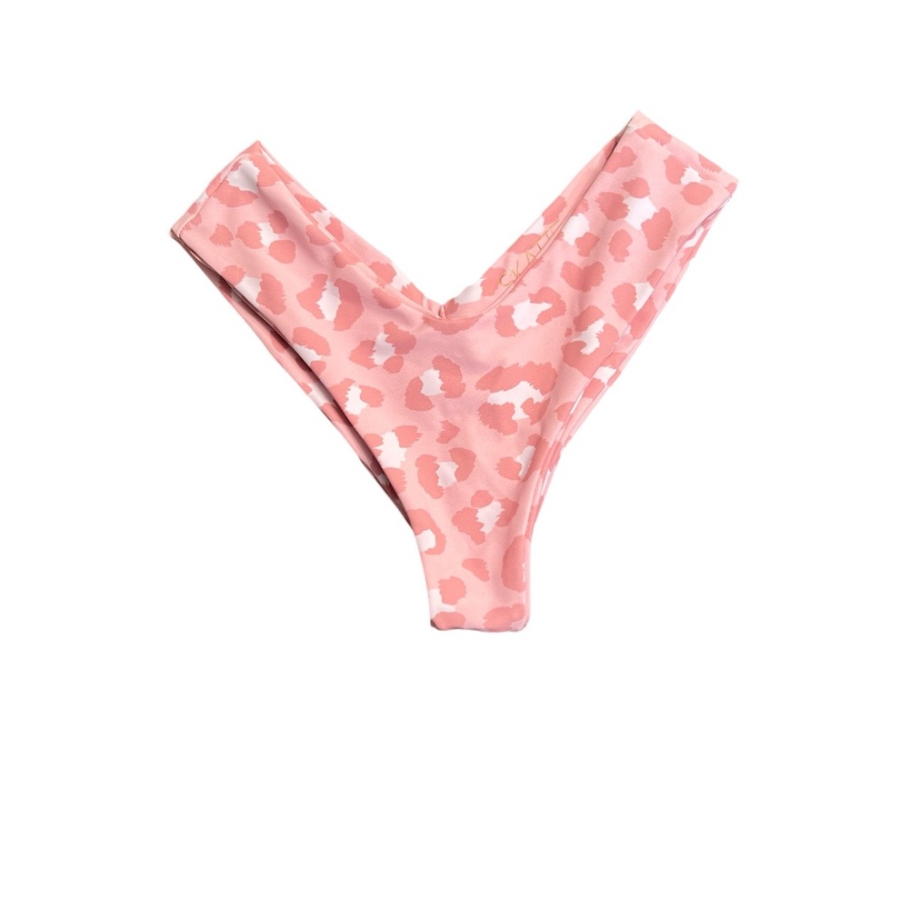 Pink Leopard Print Bikini Bottom. XS in Mandi. Coco print